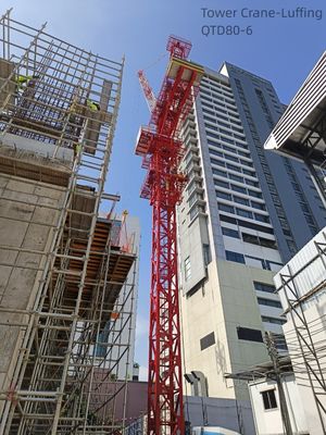Max. Load 6 Ton Luffing Tower QTD80-6 Cranes Building Skyscrapers